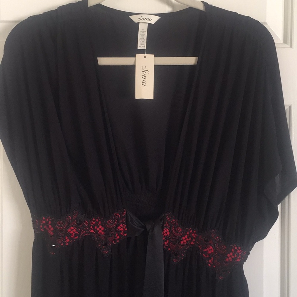 Full Length Ultra Soft Robe with red accent